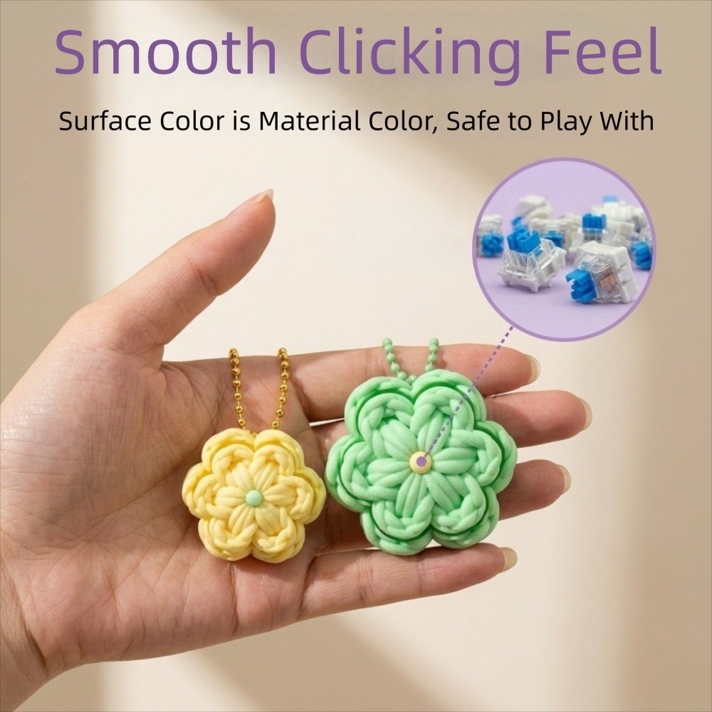 3D Printing Aluminium - 3D Print Flower Mechanical Clicker Keychain