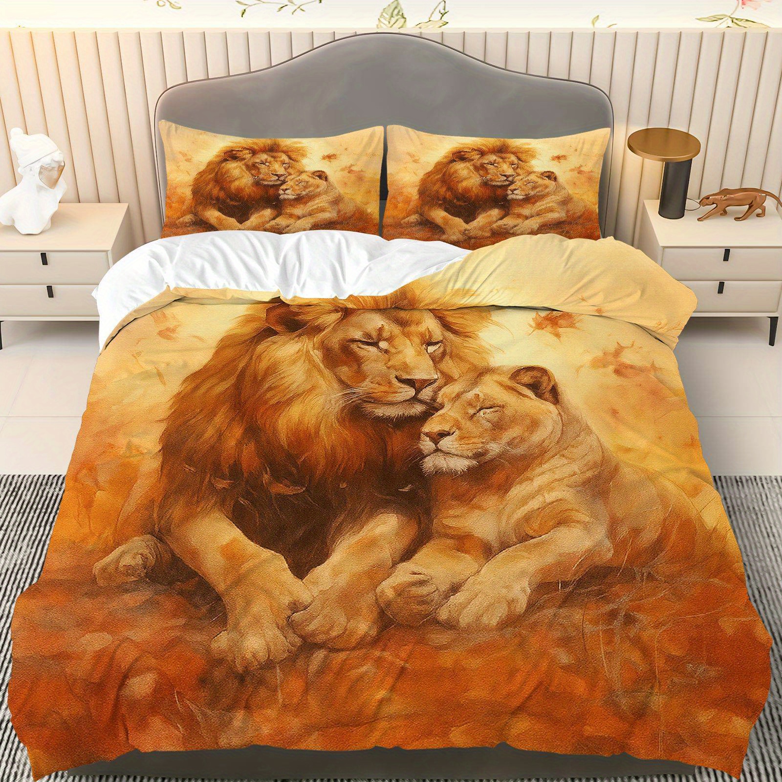3pcs Lion Couple Bedding Set 3 - 3D Printing Nerd 리뷰 및 가격