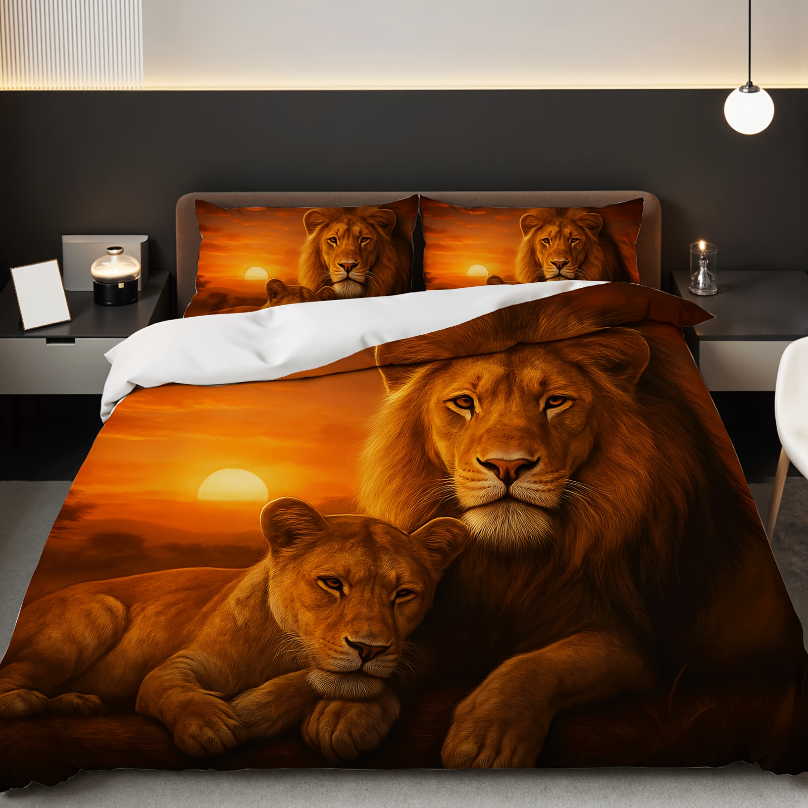 3pcs Lion Couple Bedding Set 3 - 3D Printing Nerd 리뷰 및 가격