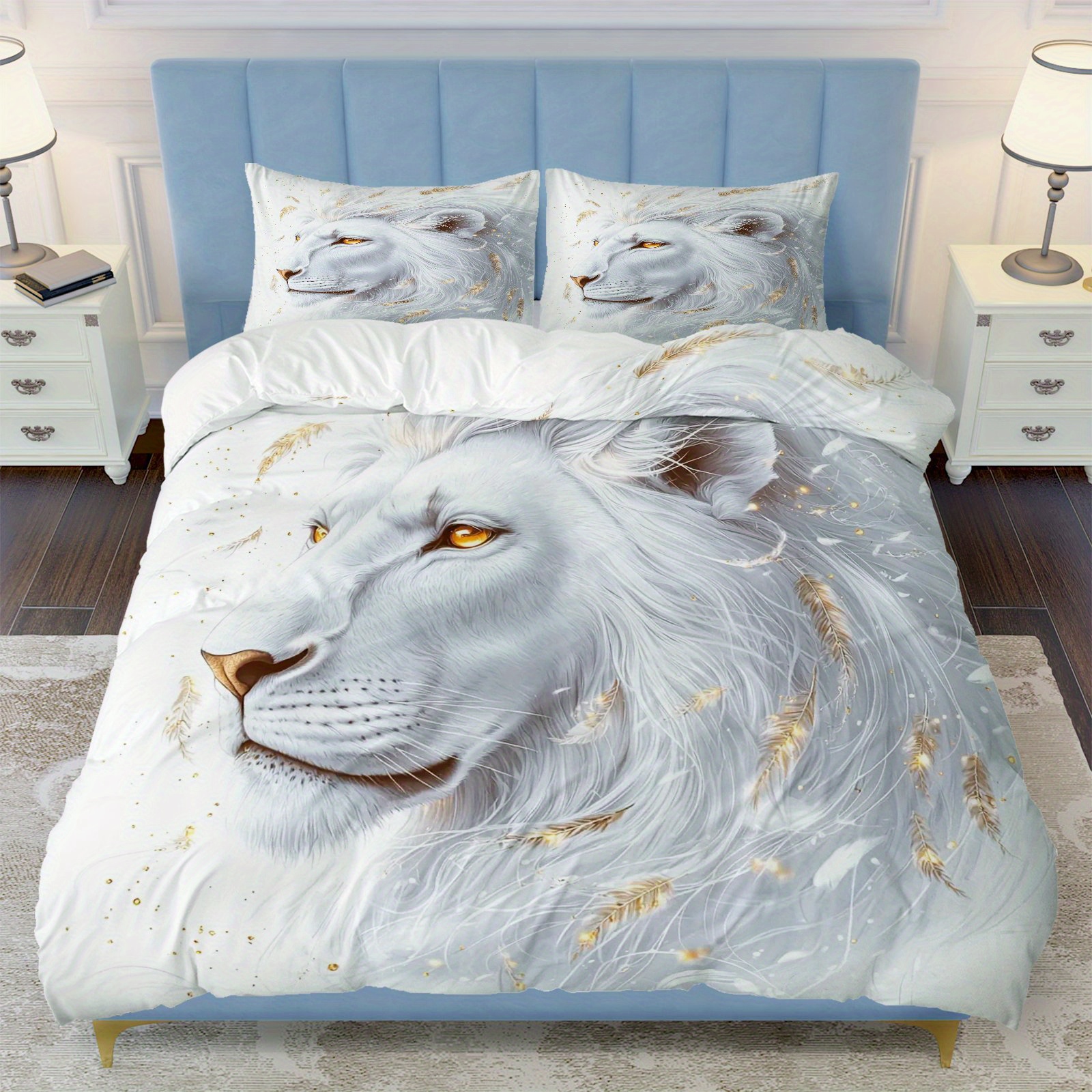 3pcs White Lion Bedding Set 3D - 3D Printing Nerd 리뷰 및 가격