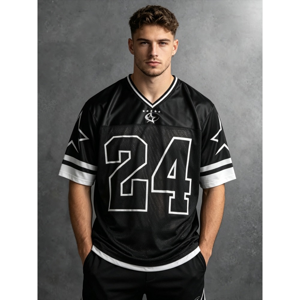 2026 Summer New Men's V-Neck T - 3D Printing Jersey 리뷰 및 가격