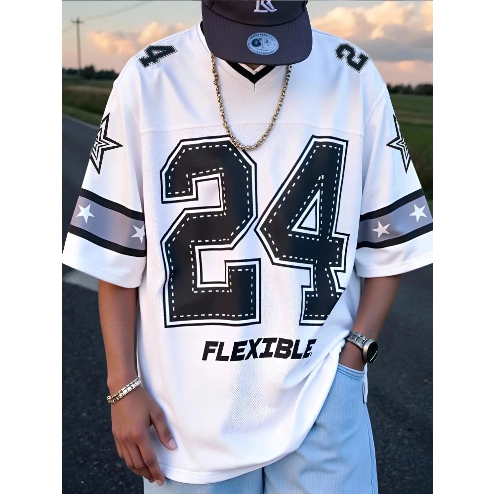 2026 Summer New Men's V-Neck T - 3D Printing Jersey 리뷰 및 가격