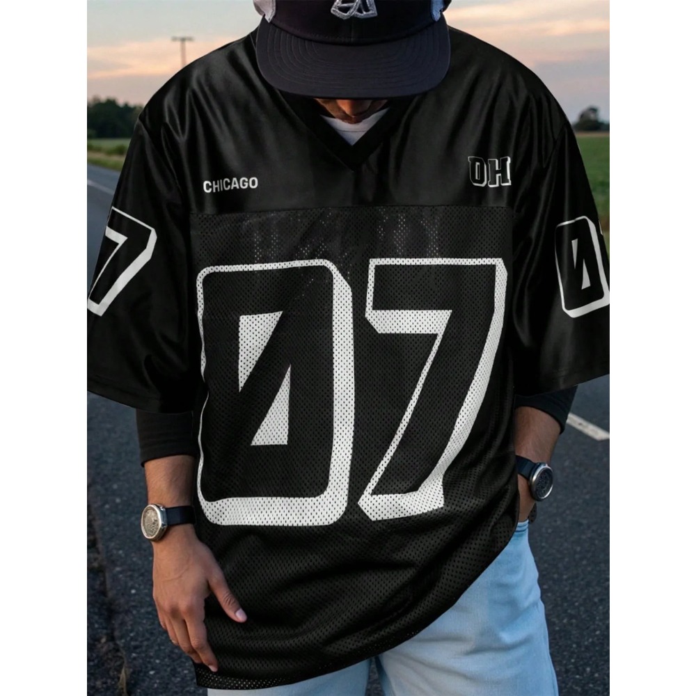 2026 Summer New Men's V-Neck T - 3D Printing Jersey 리뷰 및 가격