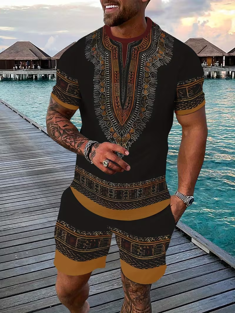 New Men's Suits African Dashik - 3D Printing Jersey 리뷰 및 가격